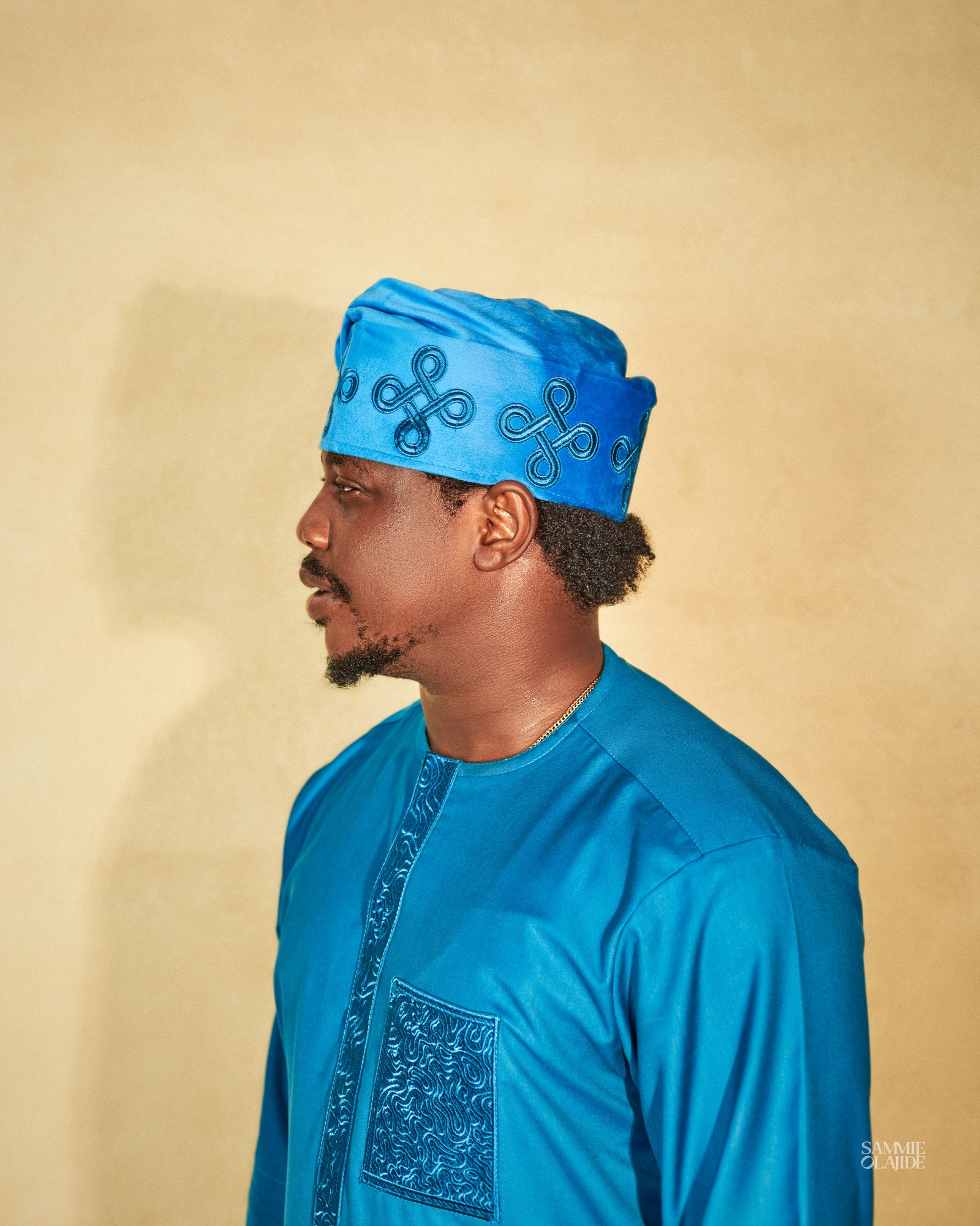 Blue Cashmere Kaftan